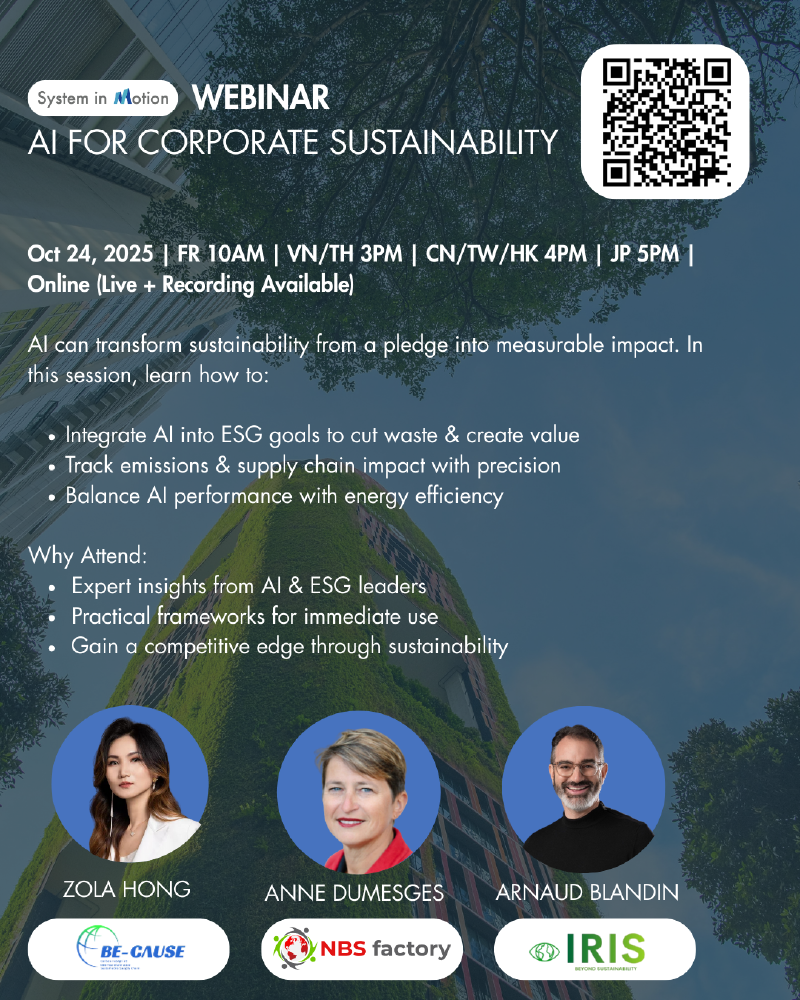 Free Webinar - AI for Corporate Sustainability - October 24th